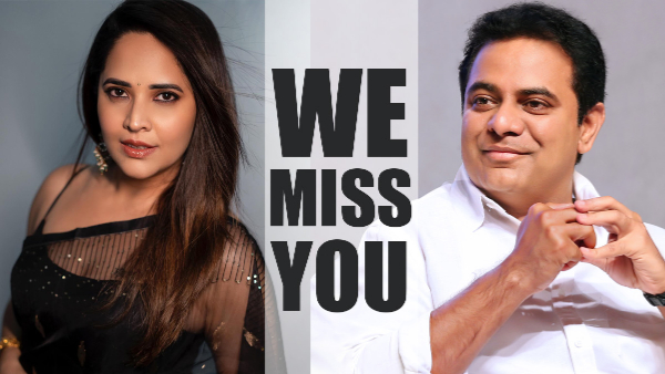 Actress anasuya Support on ktr