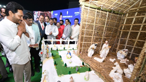 ys jagan participates semi-christmas celebrations in vijayawada, advanced greetings to christians