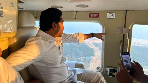 CM YS Jagan has hold aerial survey on the works for the Mulapeta Port in Srikakulam