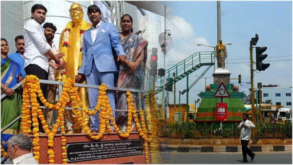 ysrcp regime may rename vijayawada benz circle soon, kakani statue reinstated after 5 years ysrcp regime may rename vijayawada benz circle soon, kakani statue reinstated after 5 years