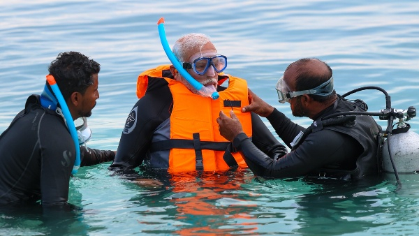 PM Narendra Modi shared lakshadweep tour pictures and experience snorkelling PM Narendra Modi shared lakshadweep tour pictures and experience snorkelling