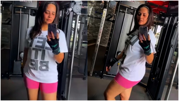 anchor anasuya workouts with family members latest images