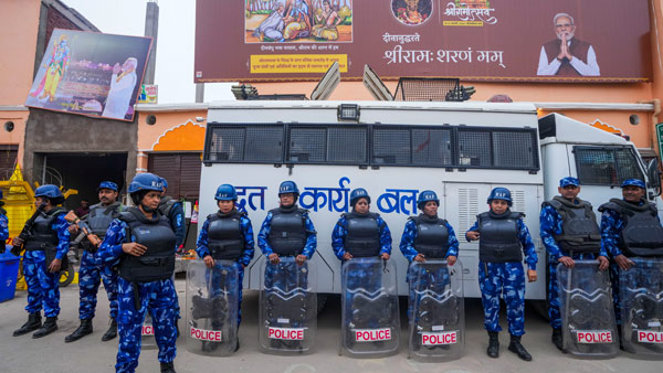 Ayodhya Ram Mandir: Security tightned for the Ram Lallas Pran Prathishta ceremony Ayodhya Ram Mandir: Security tightned for the Ram Lallas Pran Prathishta ceremony