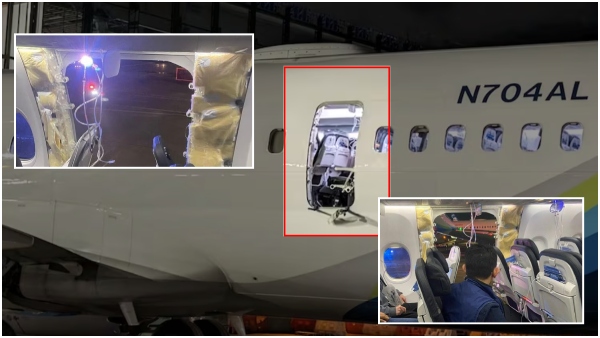 The door of the Alaska Airlines plane was airborne The door of the Alaska Airlines plane was airborne