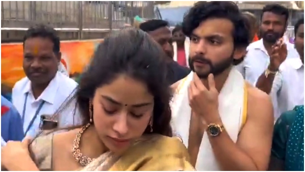 Janhvi Kapoor visits Tirumala along with rumored boyfriend Shikhar Pahariya Janhvi Kapoor visits Tirumala along with rumored boyfriend Shikhar Pahariya