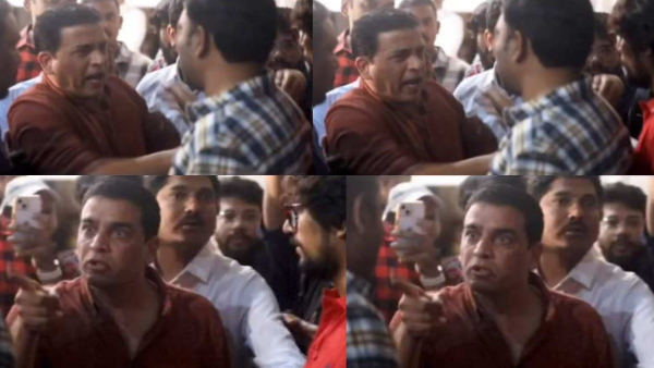 viral Video Dil raju angry on media persons