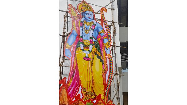 Leaders of Hindu communities are setting up huge cutouts of Sri Ram in Bengaluru