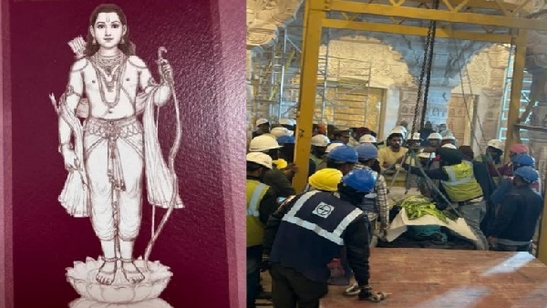 ram lalla idol installed in garbhagriha of ayodhya temple.