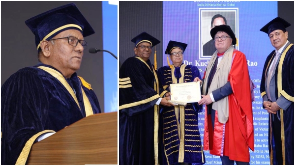 Retired DGP Babu rao honured with doctorate by france ecole supérieure university Retired DGP Babu rao honured with doctorate by france ecole supérieure university