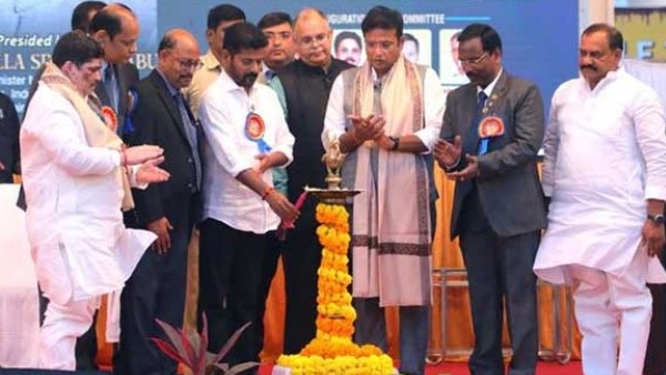 Telangana cm revanth reddy launches numaish exhibition in nampally ground, Hyderabad.