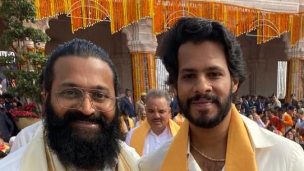 A photo of Kantara movie hero Rishabh Shetty and Nikhil Kumaraswamy has gone viral on social media