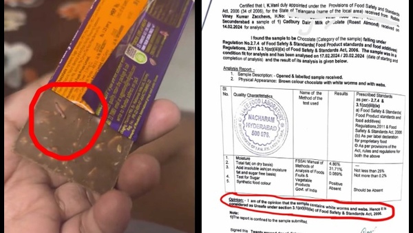 Unsafe To Consume, says Telangana SFL After Detecting Worms In Cadburys Roasted Almond Chocolates