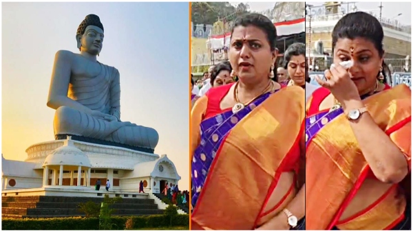 Srivari Sevaks from Amaravati area demands Minister Roja to support for one Capital at Tirumala Srivari Sevaks from Amaravati area demands Minister Roja to support for one Capital at Tirumala