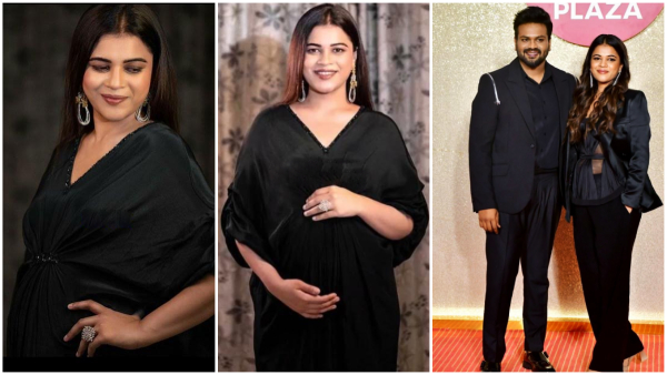 Bhuma Mounikas baby bump photo shoot in black dress..viral fix...