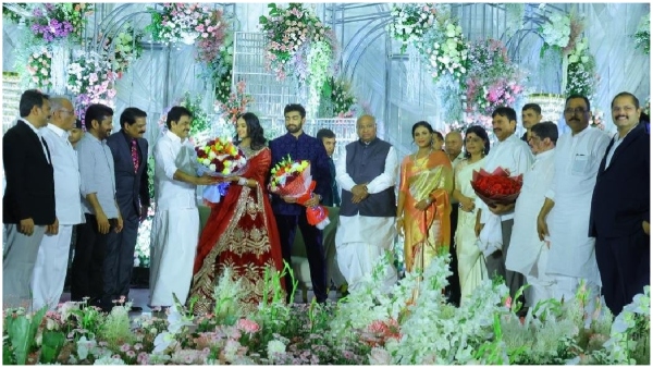 AICC Chief Kharge and CM Revanth Attends Rajareddy Wdding reeption along with Ministers