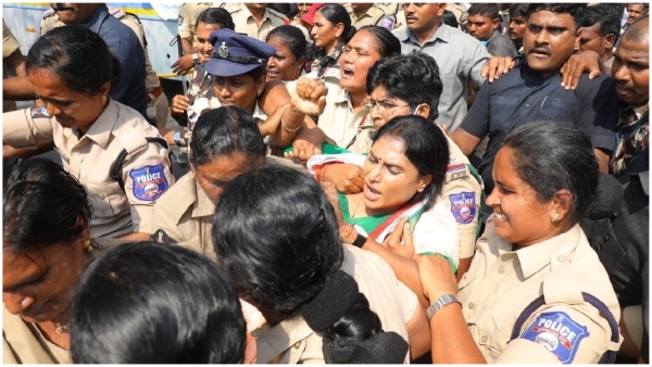 congress condemns ys sharmila arrest, targets cm jagan, apcc chief plays parent sentiment