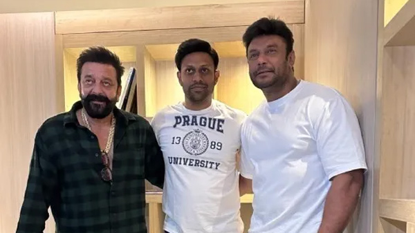 Photos of Sandalwood Hero Darshan and Bollywood star Sanjay Dutt have gone viral on social media Photos of Sandalwood Hero Darshan and Bollywood star Sanjay Dutt have gone viral on social media