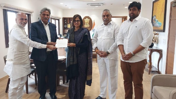 MP Kesineni Nani met Railway board chairperson Jaya Varma Sinha MP Kesineni Nani met Railway board chairperson Jaya Varma Sinha