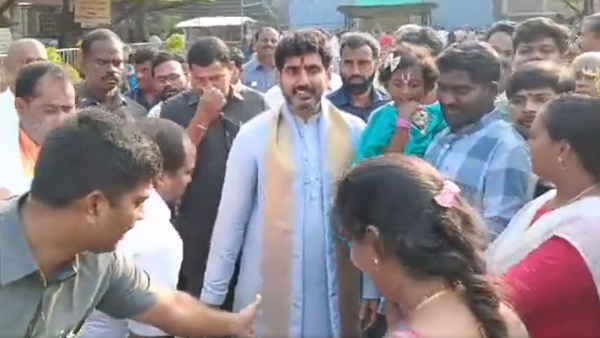 Nara Lokesh visits Simhachalam temple 