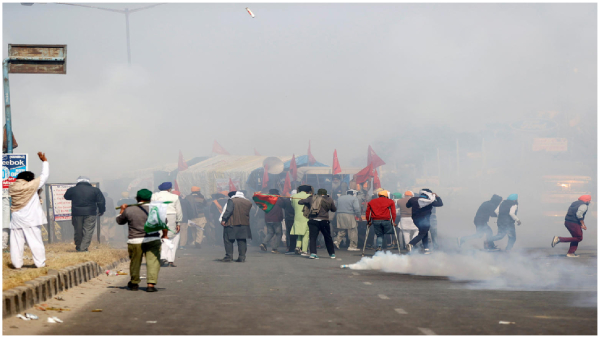 Tear Gas Fired at Farmers After Break Barricades Near Shambhu Border, caused high tension
