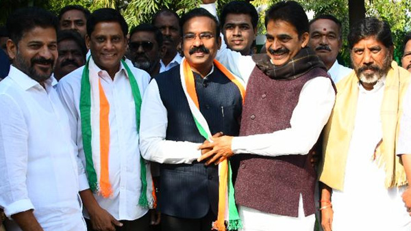 Shock to KCR.. BRS leader peddapalli MP venkatesh netha joined in congress!!