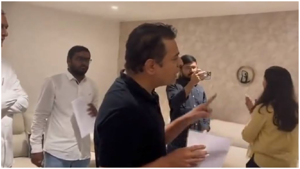 BRS leader KTR at Kavitha residence