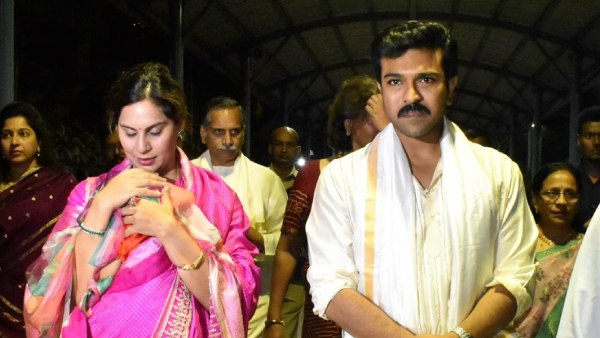 Ram Charan and Upasana couple visited Tirumala Srivaru along with Klinkara