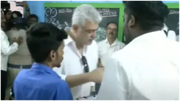 Lok Sabha 1st phase Polling Ajith Kumar cast his vote at Thiruvanmiyur Lok Sabha 1st phase Polling Ajith Kumar cast his vote at Thiruvanmiyur