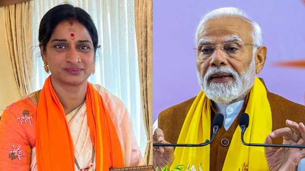 PM Modi praises hyderabad bjp mp candidate madhavi latha