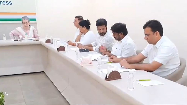 Revanth Reddy attends Congress meeting to discuss the candidates for Lok Sabha polls 2024
