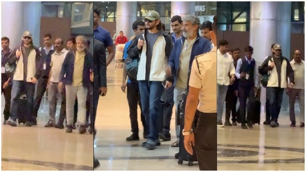 Did you see the SSMB 29 team Mahesh Newlook at Hyderabad Airport