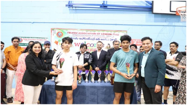 Badminton competitions were organized under the aegis of Telugu Association of London Badminton competitions were organized under the aegis of Telugu Association of London