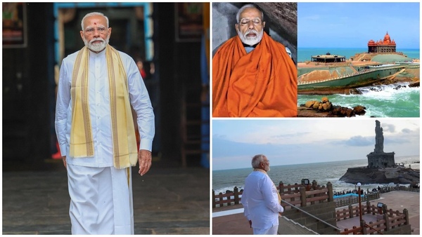 PM Narendra Modi Begins his 45-Hour Dhyan At Kanyakumari Vivekananda Rock Memorial