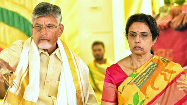 Chandrababu going to shrines along with his wife Bhuvaneswari after polling