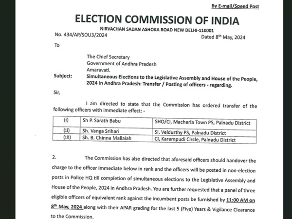 election commission transfers three more police officials in ap for mcc violation