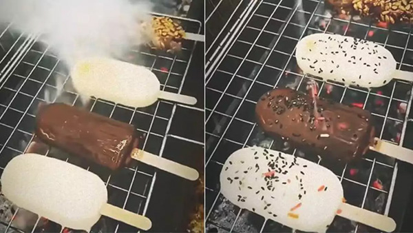 Chocolate and vanilla flavor tandoori ice cream which is going viral on social media