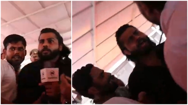 journalist attacked at Rae bareli amit shah rally for questioning bjp for distributing rs 100 each