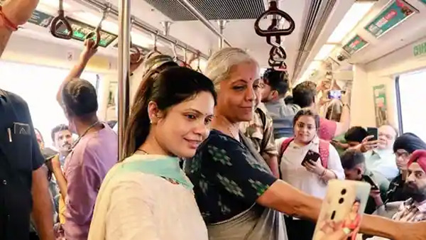 A video of Union Finance Minister Nirmala Sitharaman traveling in Delhi Metro has gone viral on social media