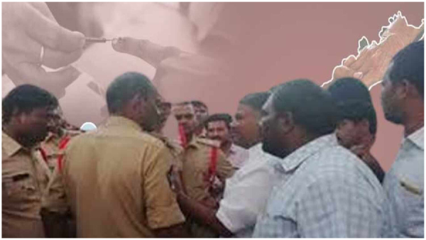 Tension in Tadipatri TDP Vs YCP Stone pelting on police destruction of vehicles Peddareddy arrested Tension in Tadipatri TDP Vs YCP Stone pelting on police destruction of vehicles Peddareddy arrested