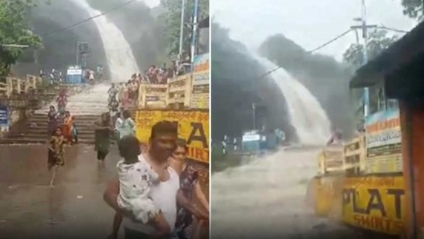 Flash floods at Old Courtallam waterfalls in Tenkasi Teen boy washed away Flash floods at Old Courtallam waterfalls in Tenkasi Teen boy washed away