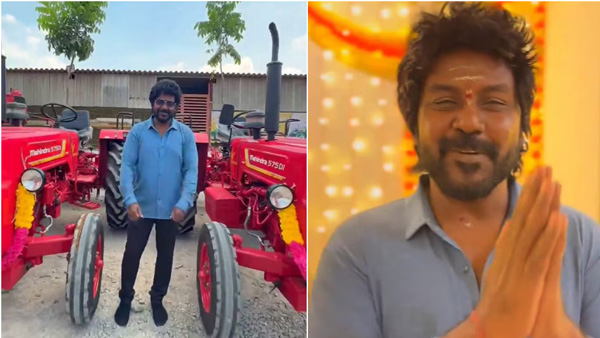 Actor Raghava Lawrence gave a tractor to a poor farmer Actor Raghava Lawrence gave a tractor to a poor farmer