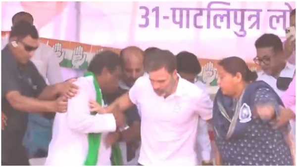 Congress leader Rahul Gandhi narrowly escaped an accident