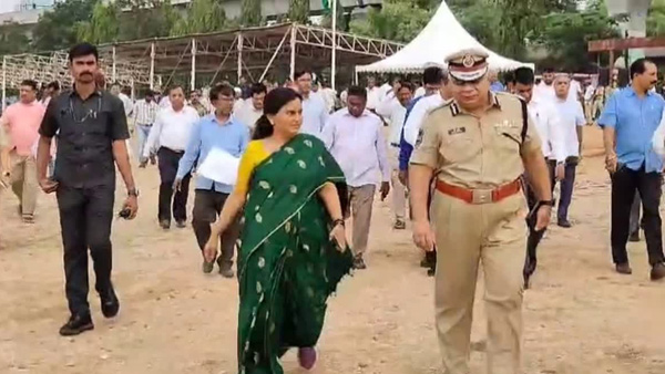 Telangana cs santhi kumari and dgp ravi gupta review on state decade celebrations arrangements Telangana cs santhi kumari and dgp ravi gupta review on state decade celebrations arrangements