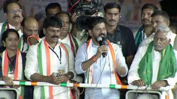 Revanth reddy hits out at bjp and brs mp candidates in nizamabad roadshow Revanth reddy hits out at bjp and brs mp candidates in nizamabad roadshow