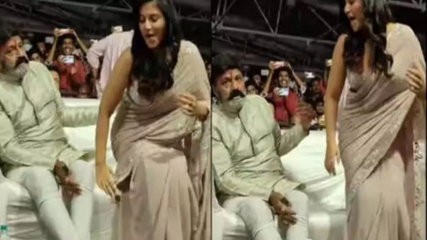 Balakrishna touching the heroine s private part have gone viral