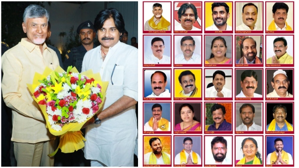 Chandrababu to take oathth as AP new CM today 24 cabinet ministers list details here