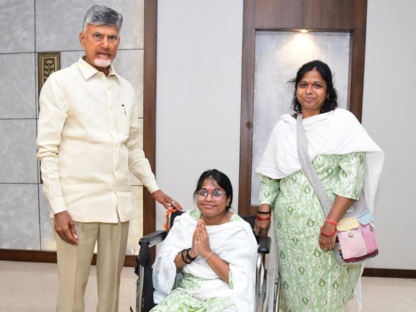 CM Chandrababu Naidu sanctioned Rs 5 lakh aid to disabled women