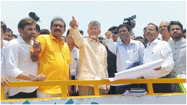 CM Chandrababu Polavaram project visit First visit after taking charge as CM