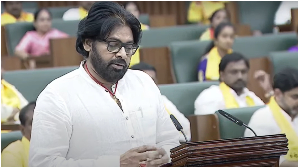 Standing Ovation for Pawan Kalyan in Andhra Assembly session 2024 during his oath taking