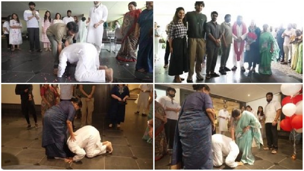 Grand welcome for Pawan Kalyan in Chiranjeevi s House